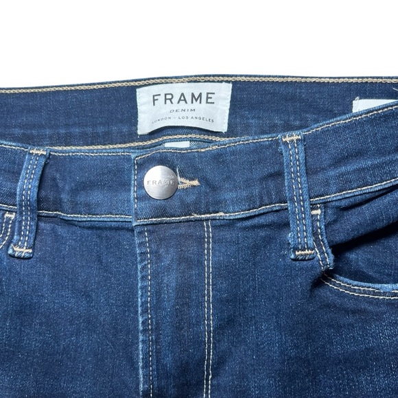 Frame Denim Le Skinny de Jeanne Crop Bonn Dark Blue Denim Sz 29 Stretch - Picture 4 of 7